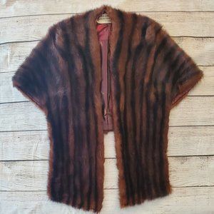 Custom Styled Vintage Fur Doctor San Francisco Mink Fur Cape Stole, Size OS